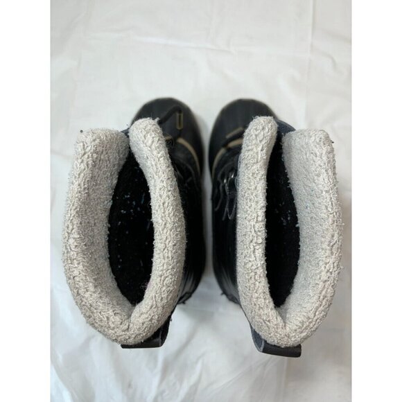 Sorel Yoot Pac Black LEATHER Winter Snow Duck Boots NY1880-013 Youth Size 3 - Picture 3 of 12